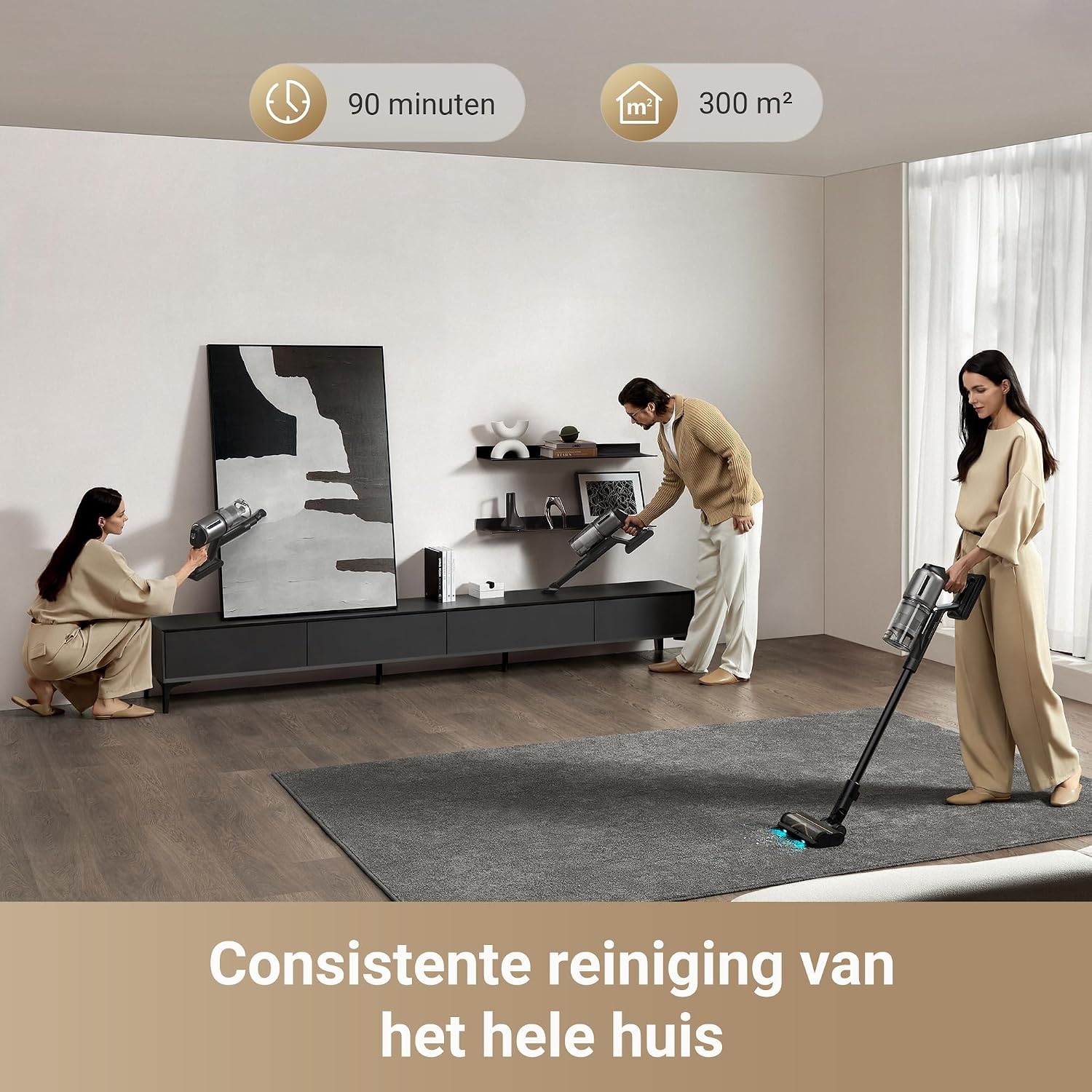 Draadloze Steelstofzuiger Z30 Zwart - 310AW Zuigkracht met 60% Korting