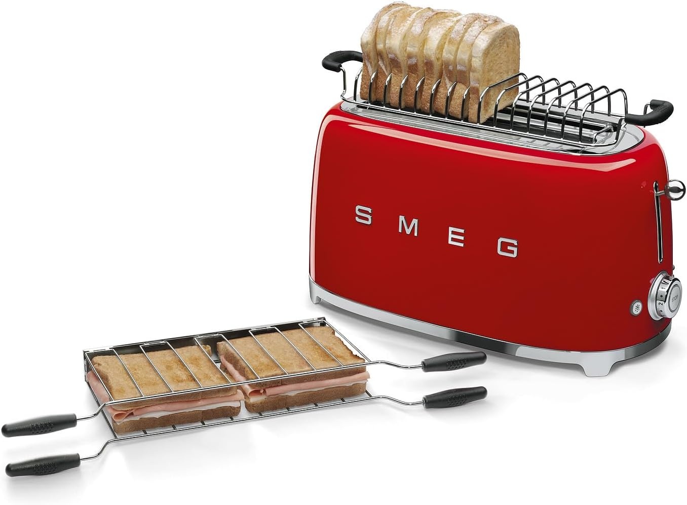 Retro Broodrooster 4 Plakjes Rood - 35% Korting