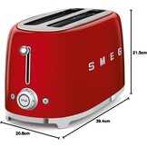 Retro Broodrooster 4 Plakjes Rood - 35% Korting
