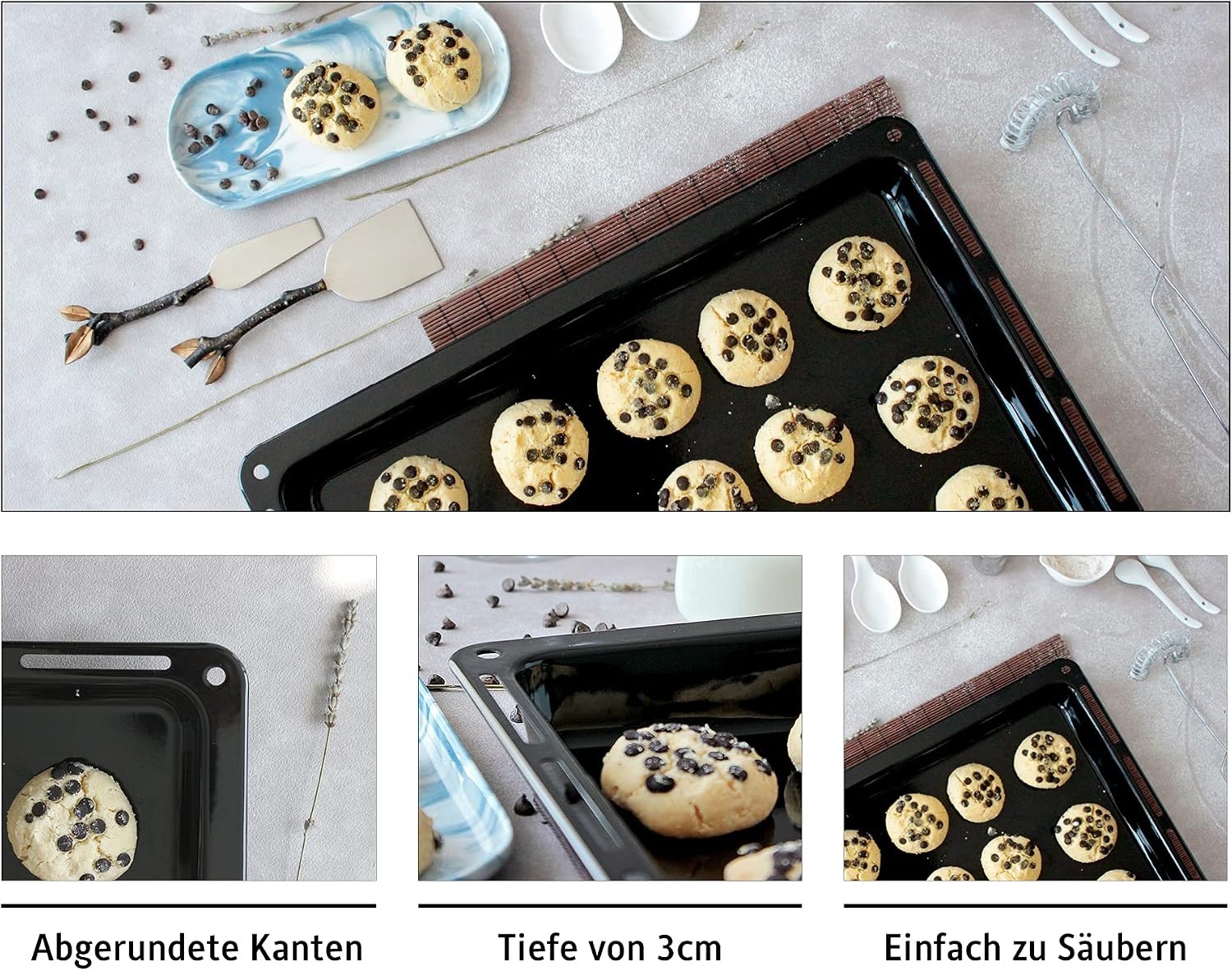 Geëmailleerde Bakplaat Zwart 45,5x37,5x3 cm - 32% Korting