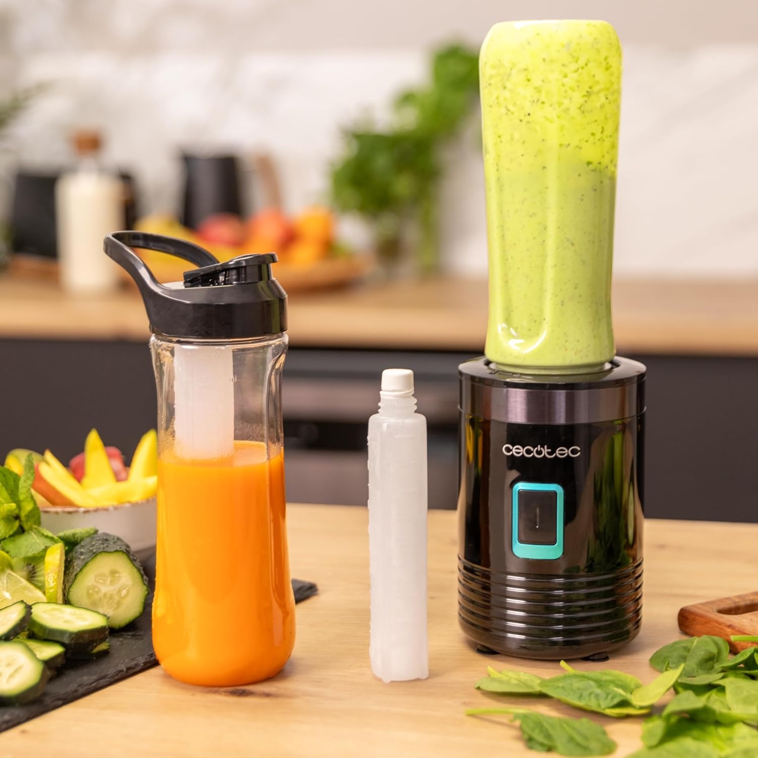 Draagbare Blender 350W - Compact, Inclusief 2 Bekers met Koelbuizen