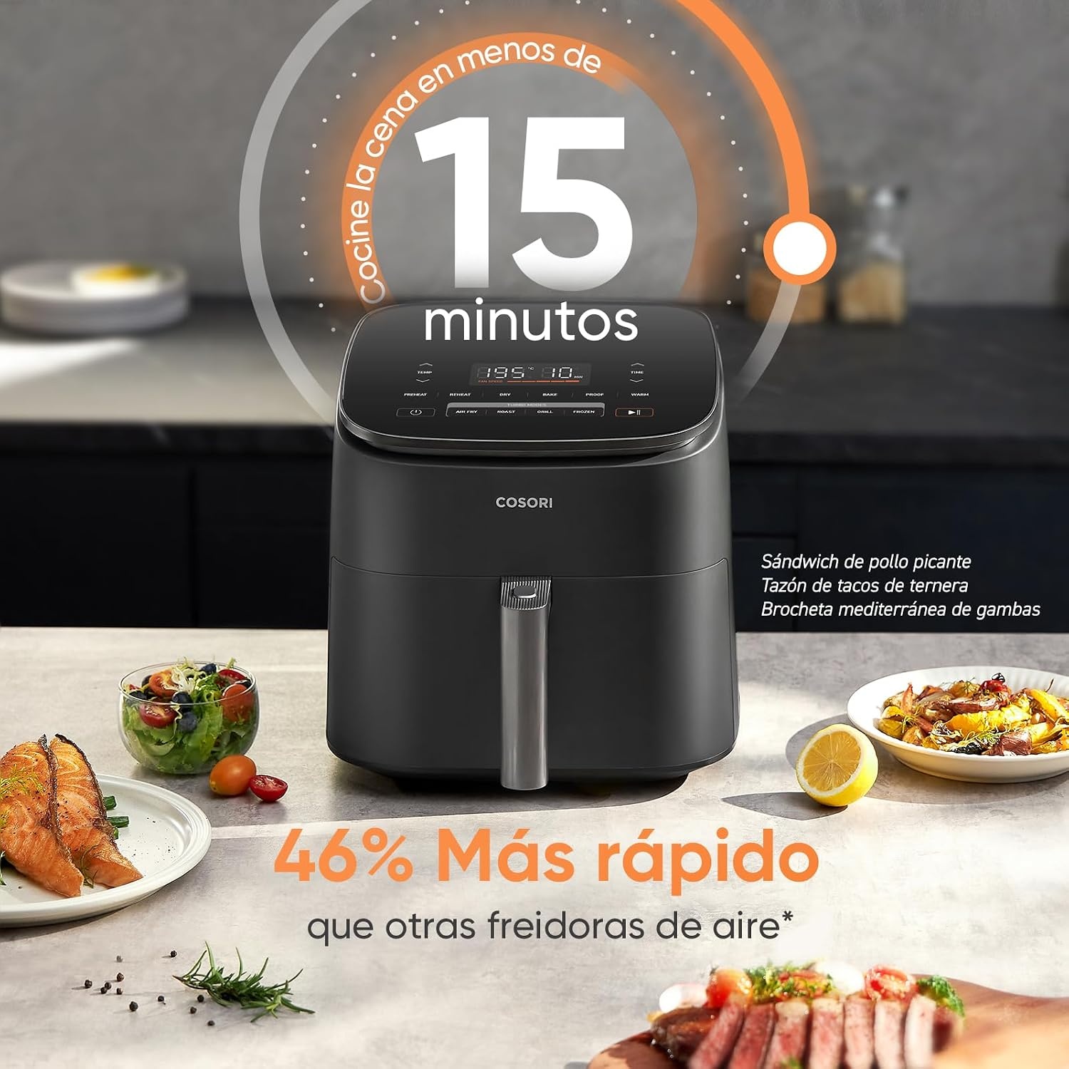 Airfryer Turbo Blaze XXL 6L Zwart - 54% Korting