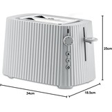 Wit Broodrooster Pleated Design MDL08 850W | 34% Korting