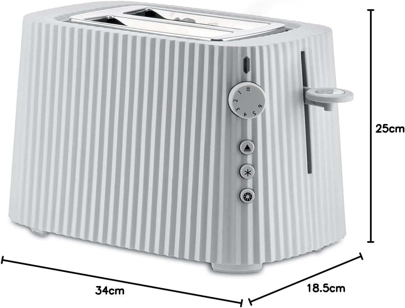 Wit Broodrooster Pleated Design MDL08 850W | 34% Korting