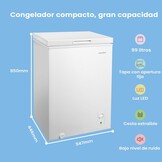 Compacte Vriezer 99L Wit met Koel/Vries Functie & 35% Korting