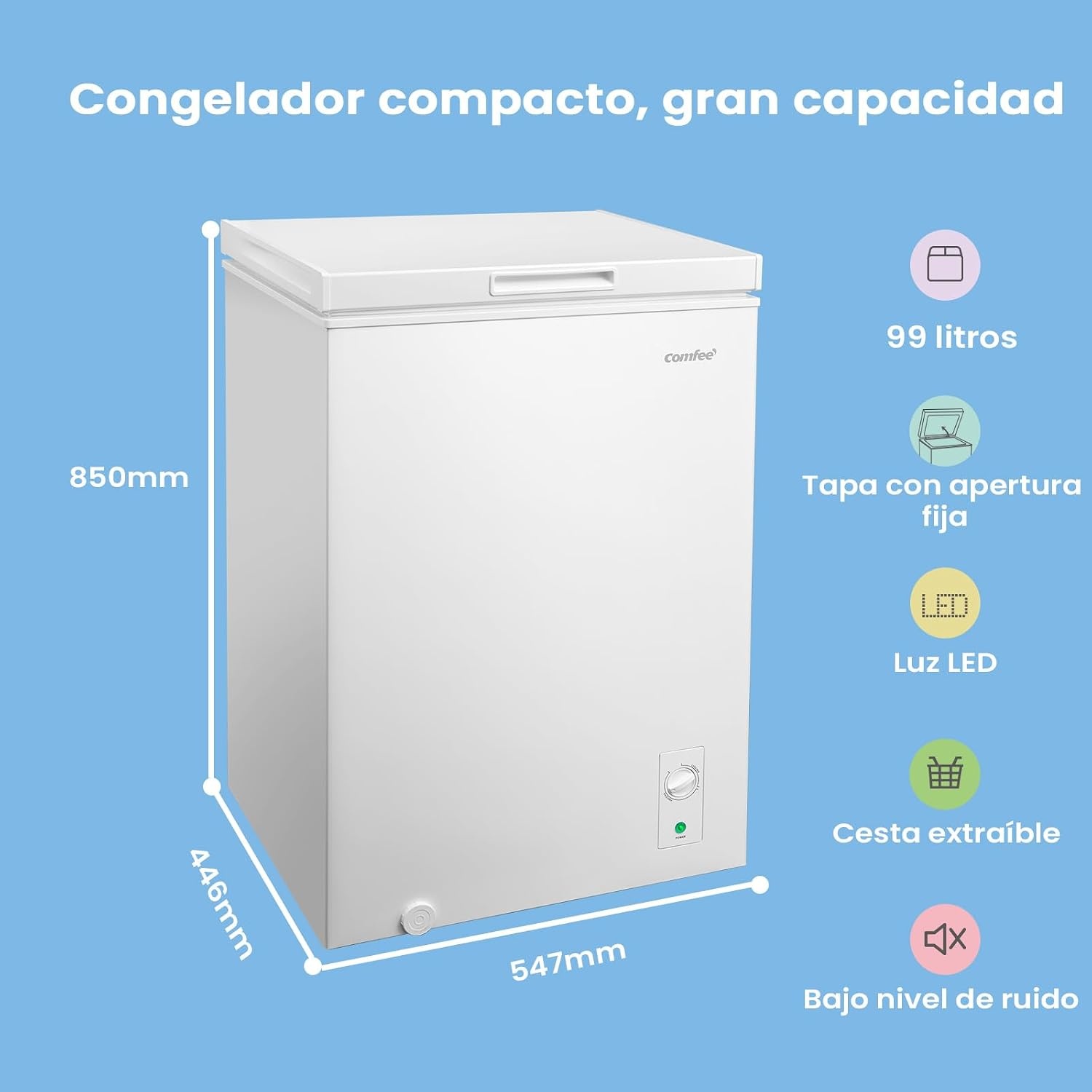 Compacte Vriezer 99L Wit met Koel/Vries Functie & 35% Korting
