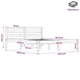 Wit Grenenhouten Bedframe 200x200 cm - 34% Korting