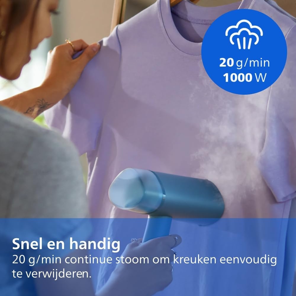 Philips Handheld Kledingstomer 1000W - Blauw (33% Korting)