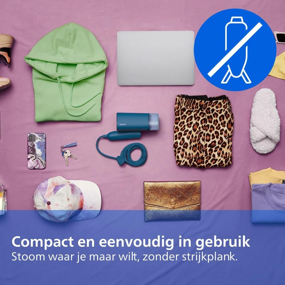 Philips Handheld Kledingstomer 1000W - Blauw (33% Korting)
