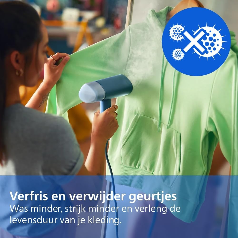 Philips Handheld Kledingstomer 1000W - Blauw (33% Korting)