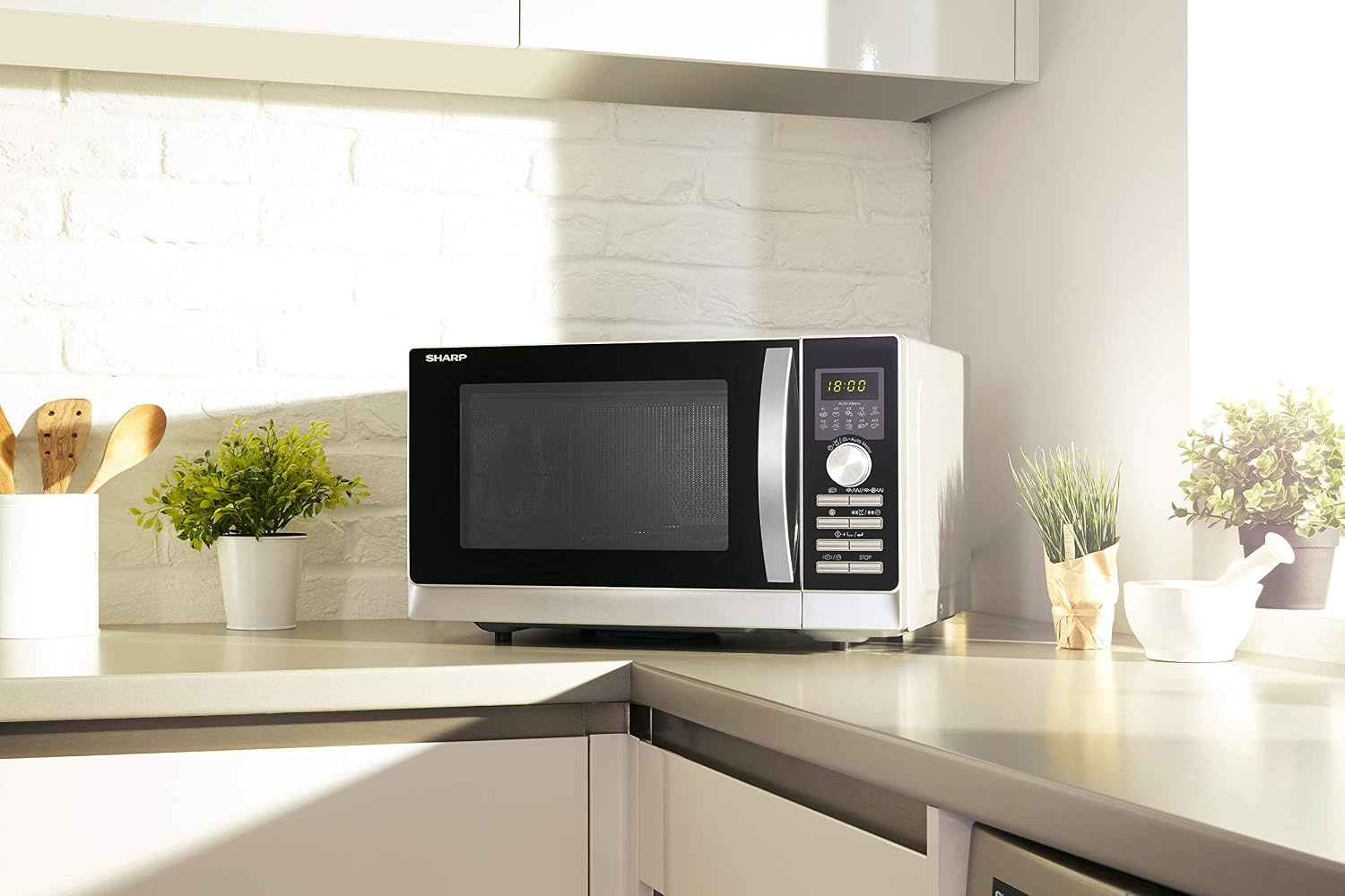 Sharp R843INW 3-in-1 Magnetron met Grill en Convectieoven - 25 Liter - 800 W - Zilver