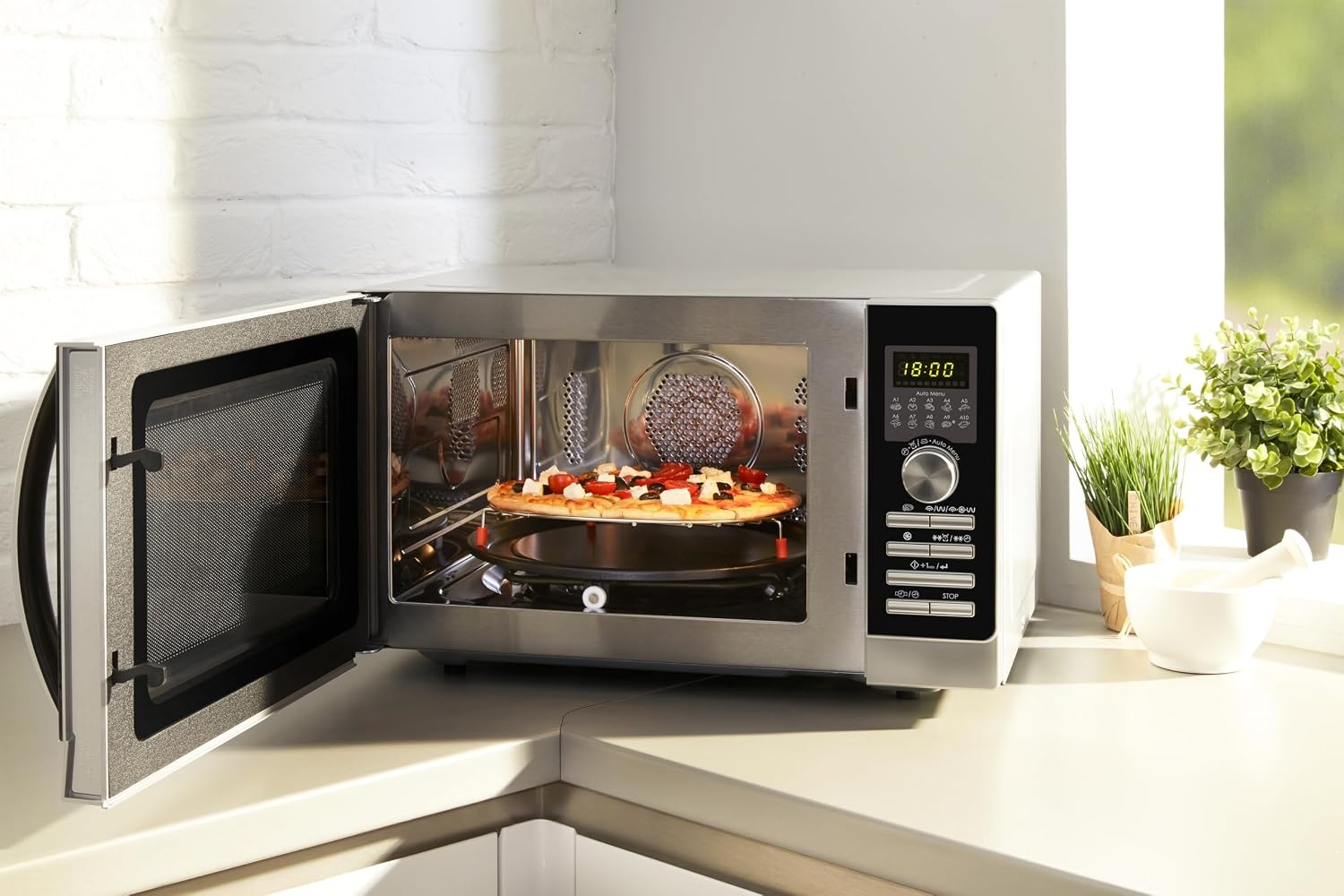 Sharp R843INW 3-in-1 Magnetron met Grill en Convectieoven - 25 Liter - 800 W - Zilver