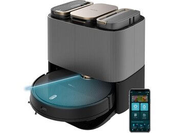 Cecotec Conga 13090 Spin Revolution Home and Wash Stofzuigerrobot, 7000 Pa, lasertechnologie, siliconen borstel, roterende dweilen, zijborstel, app en verbinding Bluetooth en WiFi 2,4 GHz