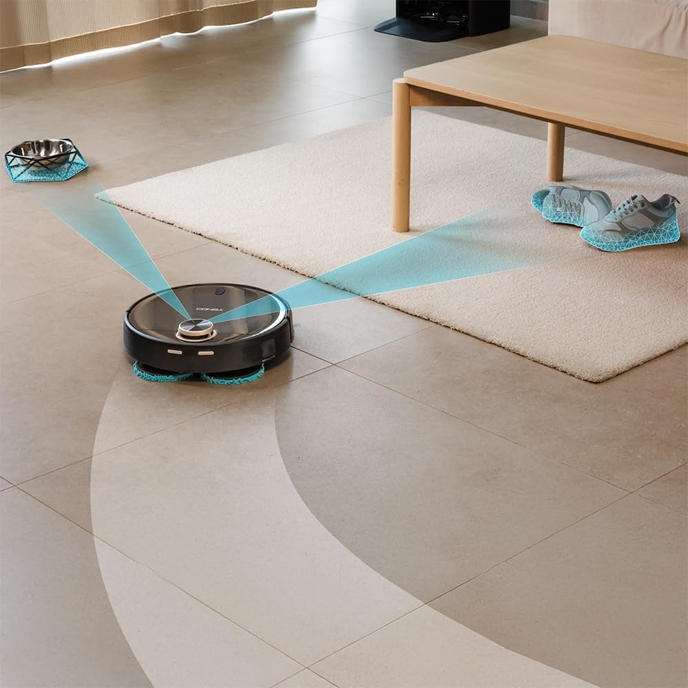 Cecotec Conga 13090 Spin Revolution Home and Wash Stofzuigerrobot, 7000 Pa, lasertechnologie, siliconen borstel, roterende dweilen, zijborstel, app en verbinding Bluetooth en WiFi 2,4 GHz