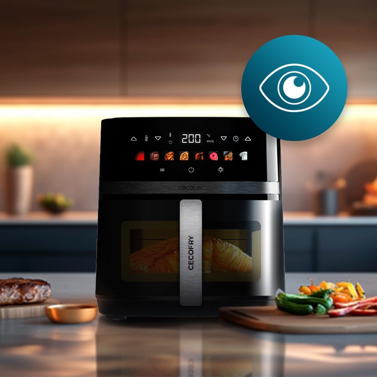 Cecotec Airfryer Cecofry&Grill Duoheat 8000 - 8 liter - 2200W - Zwart