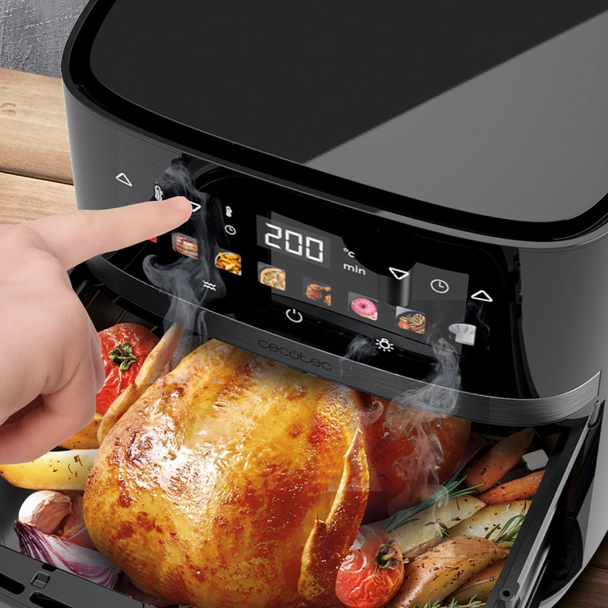 Cecotec Airfryer Cecofry&Grill Duoheat 8000 - 8 liter - 2200W - Zwart
