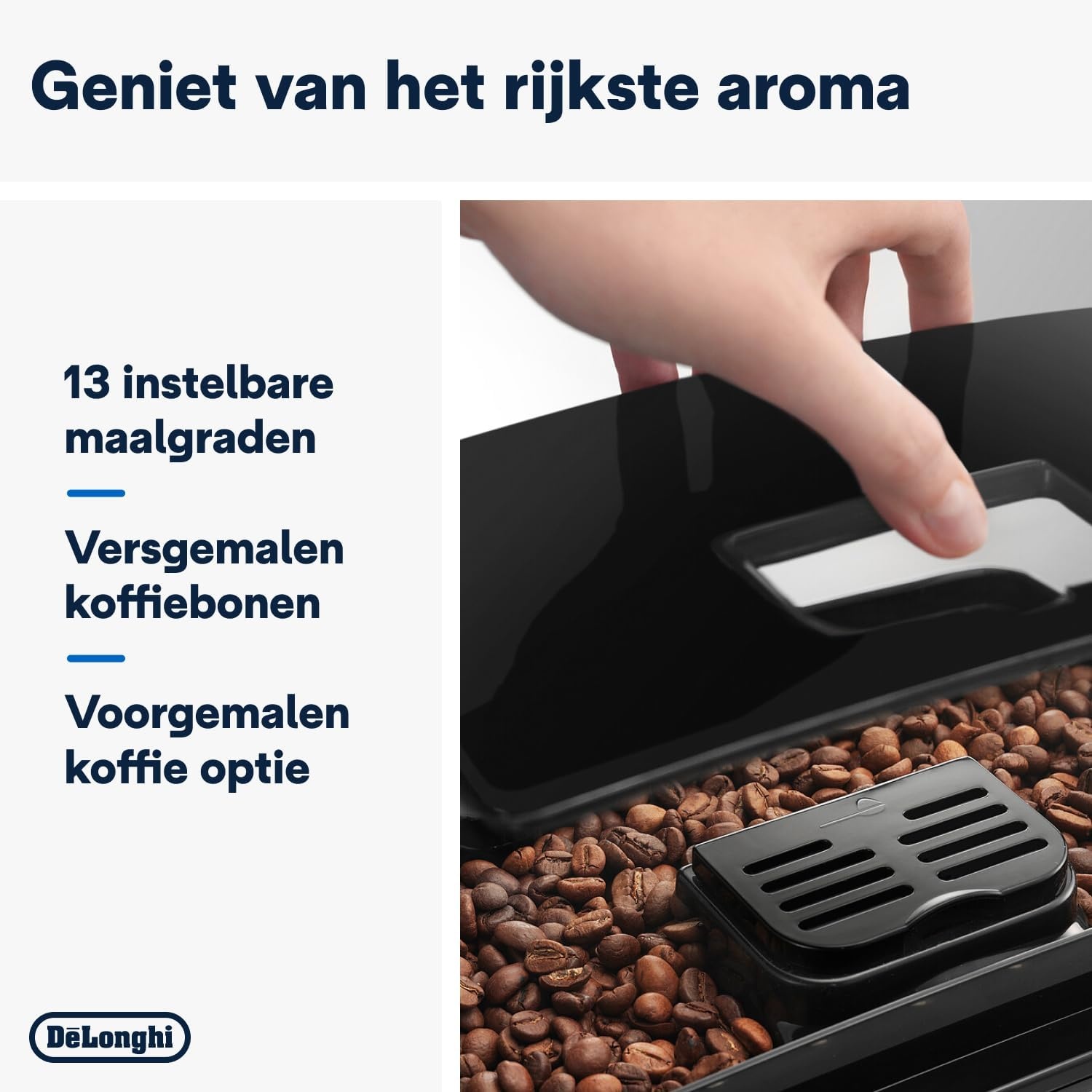 De'Longhi Magnifica S ECAM11.112.B, Volautomatische Espressomachine, Traditioneel Stoompijpje, Geïntegreerde Bonenmaler, 2 One-Touch Recepten, Touch Bedieningspaneel, Instelbare Koffiesterkte, Zwart