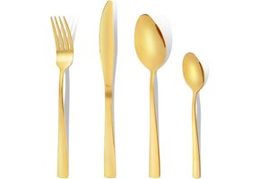 Gouden Bestekset 32-delig RVS voor 8 personen | 32% Korting