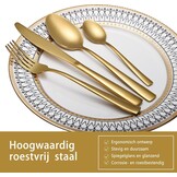 OTTO KONING Leipzig Bestekset Goud 32-Delig RVS voor 8 Personen