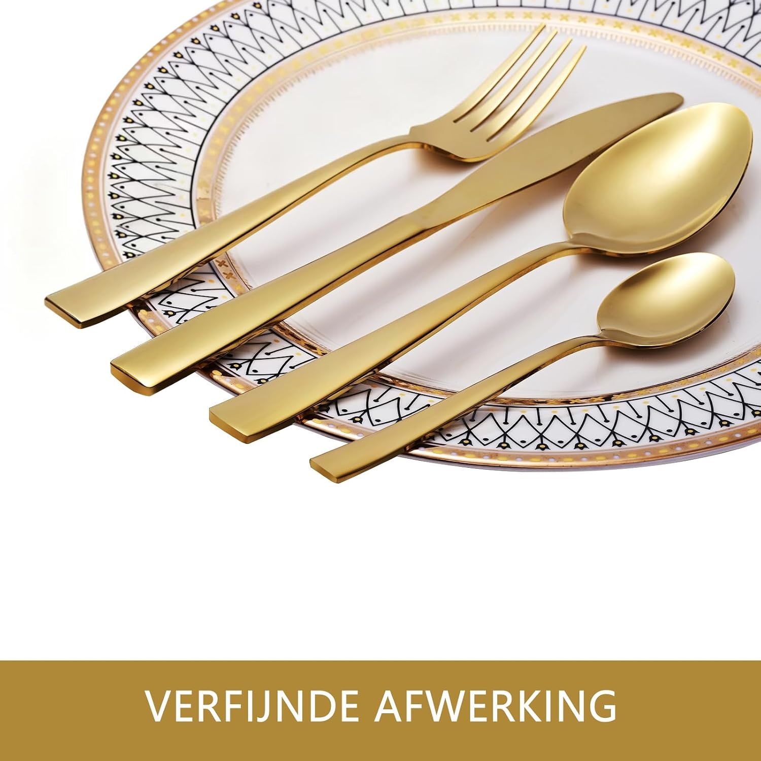 OTTO KONING Leipzig Bestekset Goud 32-Delig RVS voor 8 Personen