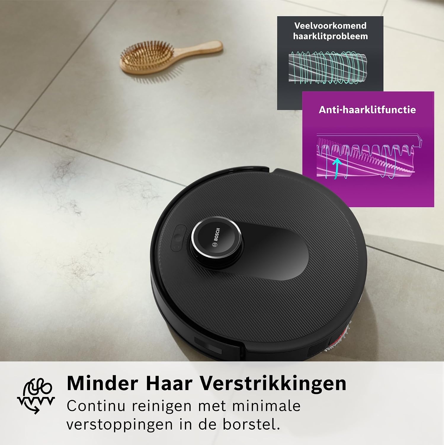 Bosch Spotless Max Robotstofzuiger met dweilfunctie BCRDW3B - Zwart