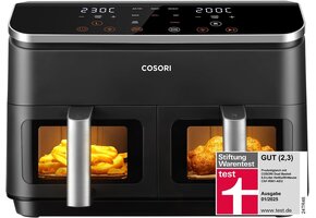 Airfryer 8.5L Dubbele Kamer Grijs-Zilver (Stiftung Warentest Winnaar) - 59% Korting