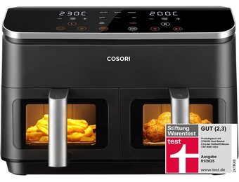 COSORI Airfryer met 2 kamers - 8,5 liter - Grijs-zilver