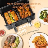 COSORI Airfryer met 2 kamers - 8,5 liter - Grijs-zilver