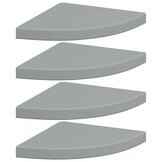 vidaXL Hoekschappen zwevend 4 st 35x35x3,8 cm MDF grijs
