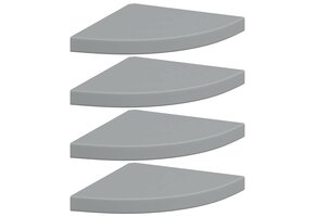 vidaXL Hoekschappen Zwevend MDF Grijs (4 stuks) - 33% Korting