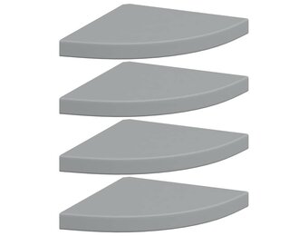 vidaXL Hoekschappen zwevend 4 st 35x35x3,8 cm MDF grijs