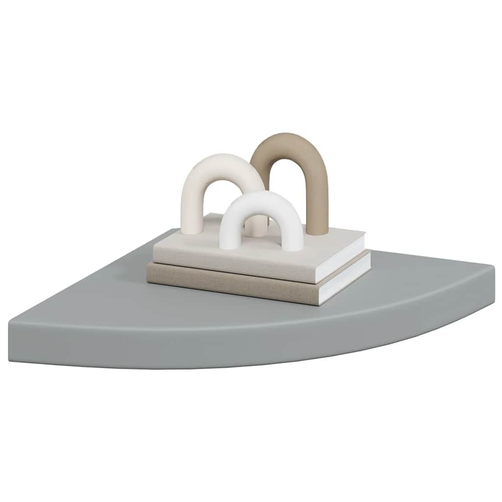 vidaXL Hoekschappen zwevend 4 st 35x35x3,8 cm MDF grijs