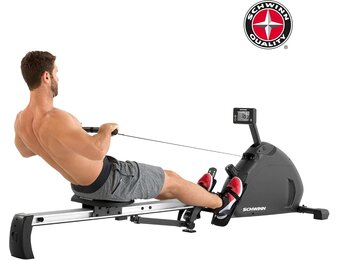 Schwinn Crewmaster Roeiapparaat Zwart/Grijs met Trainingscomputer en 10 Weerstandsniveaus