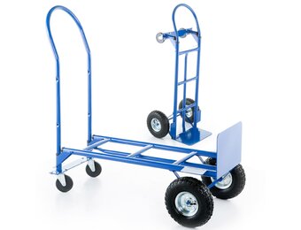 Steekwagen - Transportwagen - tot 250 kg - luchtbanden - blauw