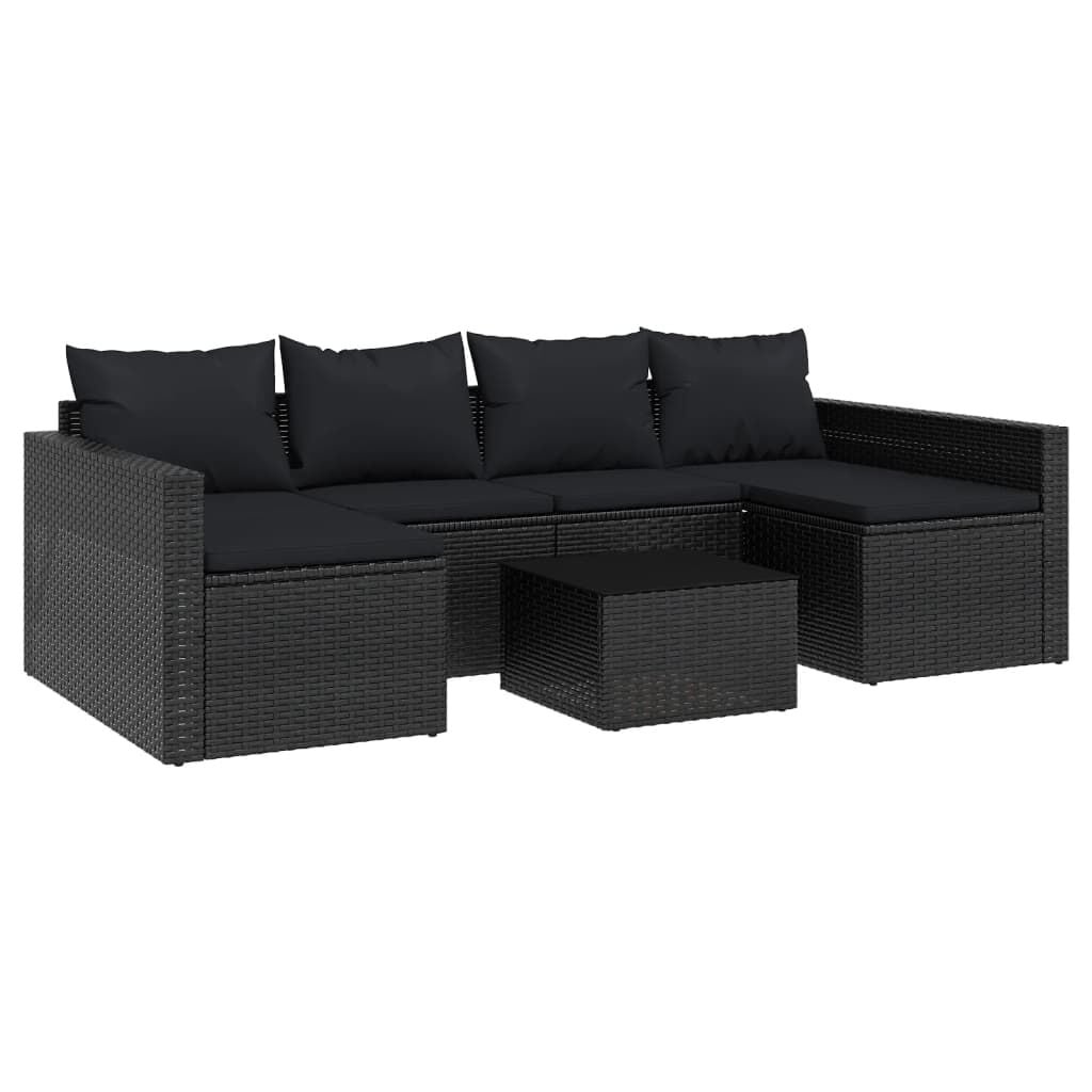 VidaXL Loungeset Poly Rattan Zwart - 35% Korting
