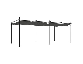 Antracietkleurige Pergola met Uitschuifbaar Dak (60% Korting)