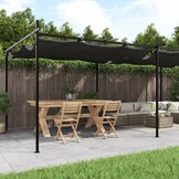 Antracietkleurige Pergola met Uitschuifbaar Dak (60% Korting)