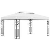 vidaXL Prieel met Dubbel Dak 3x4m Wit - 55% Korting