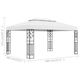 vidaXL Prieel met Dubbel Dak 3x4m Wit - 55% Korting