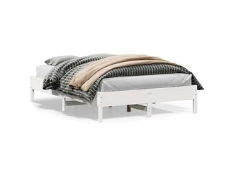 vidaXL Bedframe zonder matras massief grenenhout wit 140x200 cm