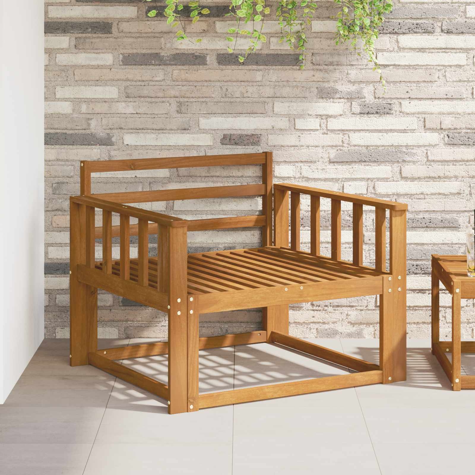 vidaXL Armleuning 2 st Naturel 80 x 6 x 61 cm Massief Acaciahout