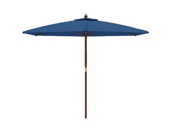 vidaXL Parasol met houten paal 299x240 cm azuurblauw