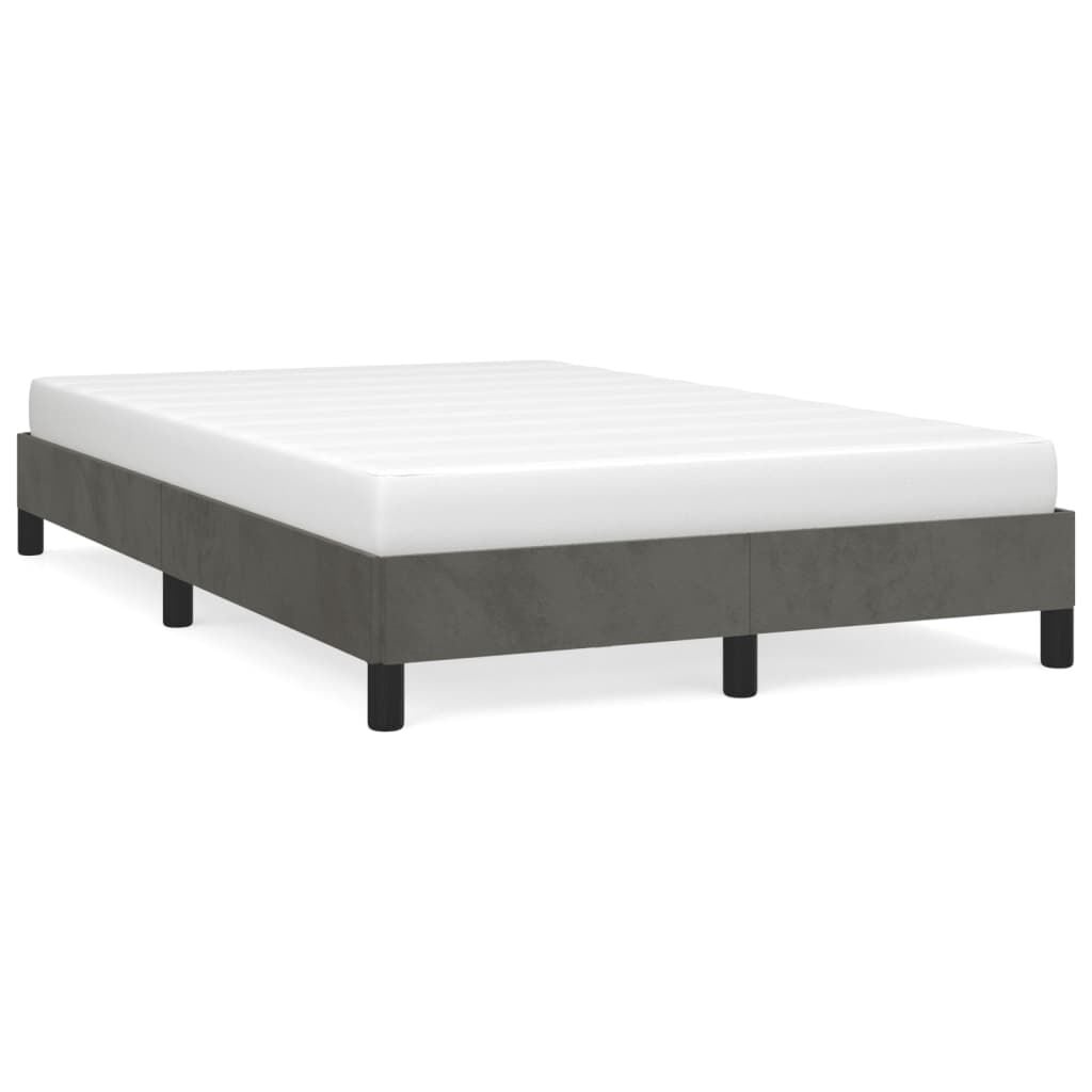 vidaXL Bedframe zonder matras 120x190 cm fluweel donkergrijs
