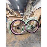 Meisjesfiets 26 inch - 7 versnellingen - mintgroen met roze