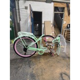 Meisjesfiets 26 inch - 7 versnellingen - mintgroen met roze