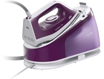 Braun CareStyle 1 Pro IS1514 VI stoomstrijkijzer station - stoomstrijkijzer met FreeGlide 3D-technologie, verticale stoom, anti-druppelfunctie, 1,7 l watertank, 6 bar, 120 g/min, 2200 W, violet