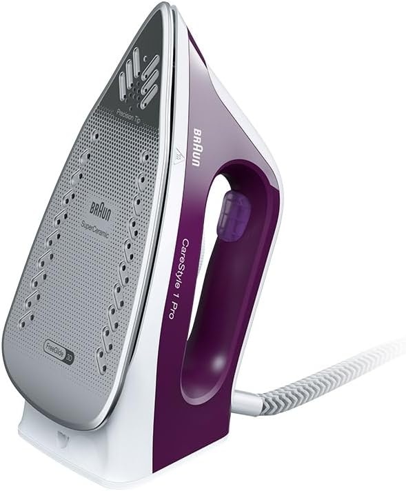 Braun CareStyle 1 Pro IS1514 VI stoomstrijkijzer station - stoomstrijkijzer met FreeGlide 3D-technologie, verticale stoom, anti-druppelfunctie, 1,7 l watertank, 6 bar, 120 g/min, 2200 W, violet