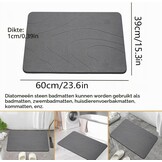 Badmat van steen, 2-delige set, super absorberende diatomee, antislip, sneldrogende badmat (2 x donkergrijs)