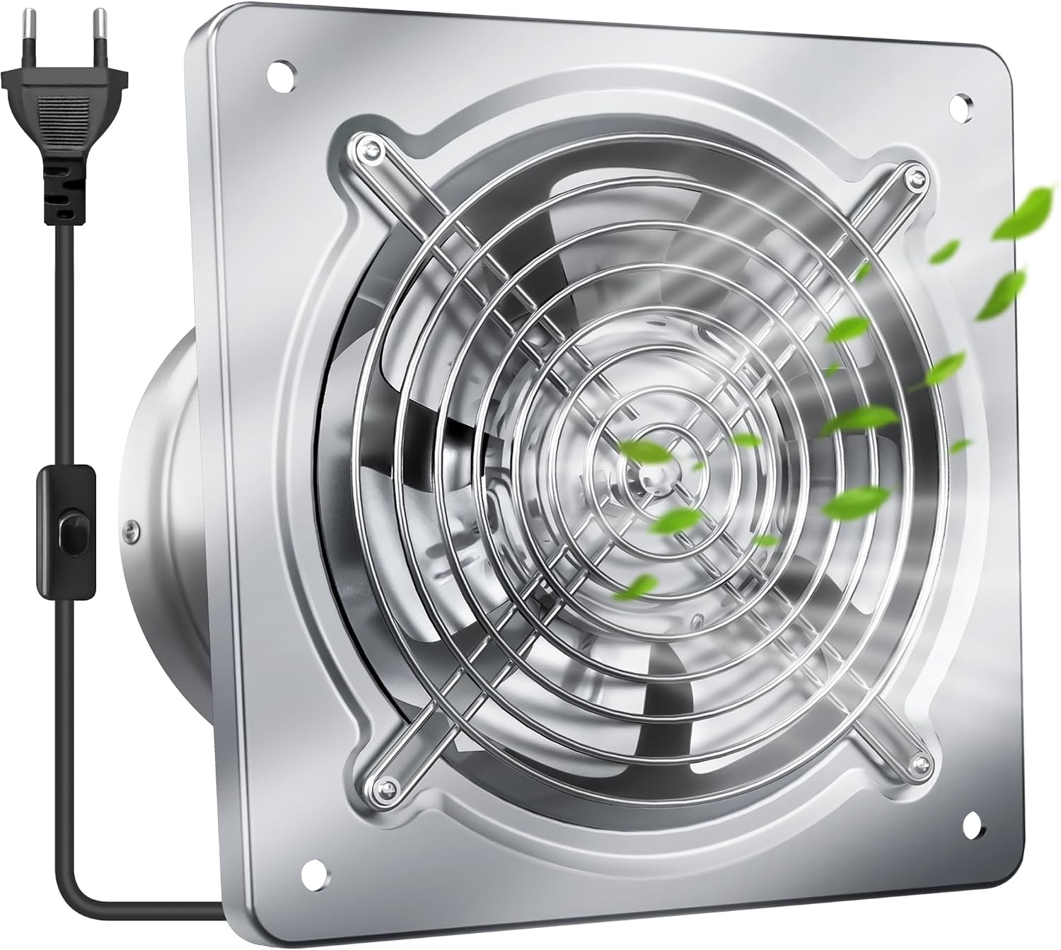 Yrichtra Afzuigventilator 200 mm - Zilver - 980 m³/u - Wand- en Plafondmontage