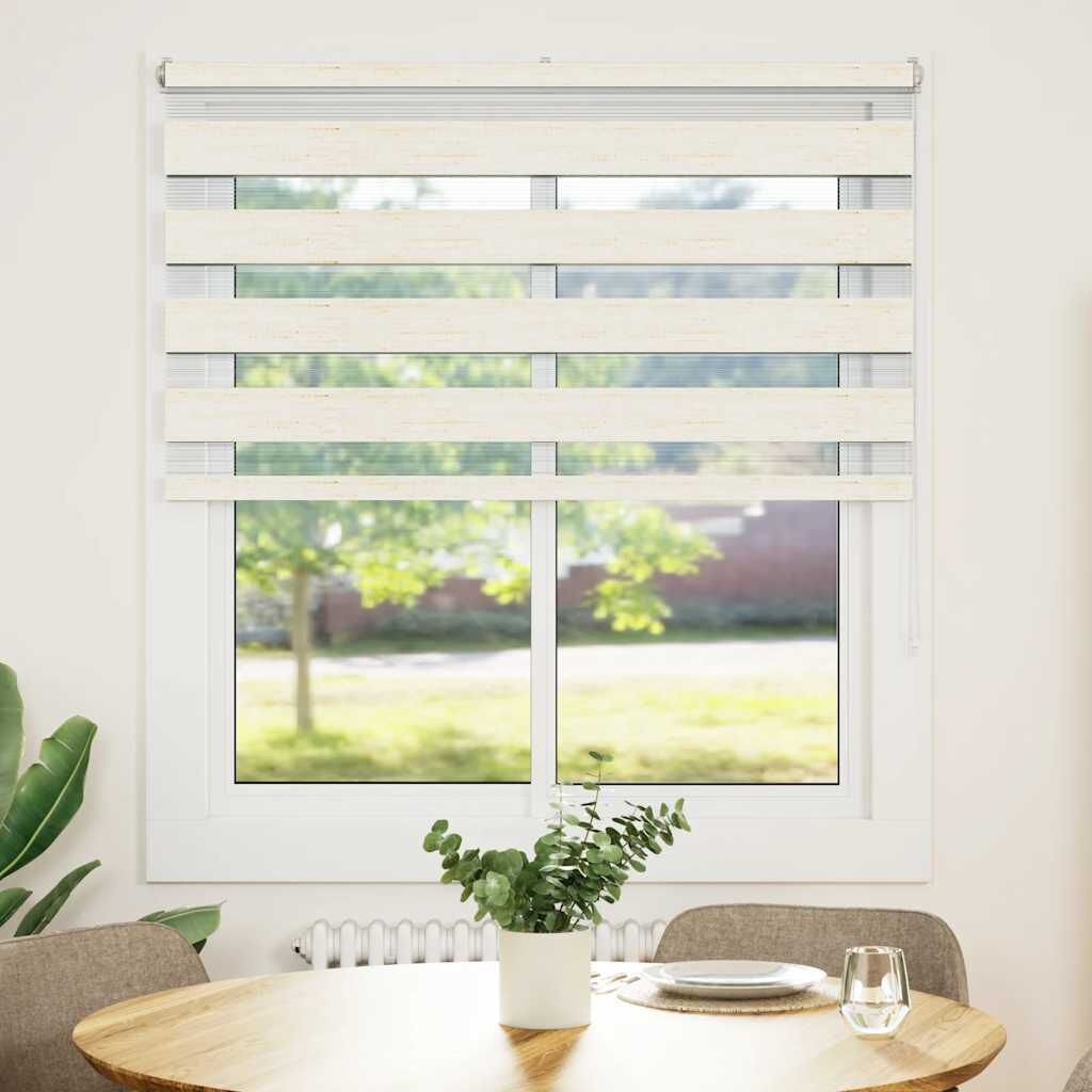 vidaXL Zebra rolgordijn 135x100 cm stofbreedte 130,9 cm marmerbeige